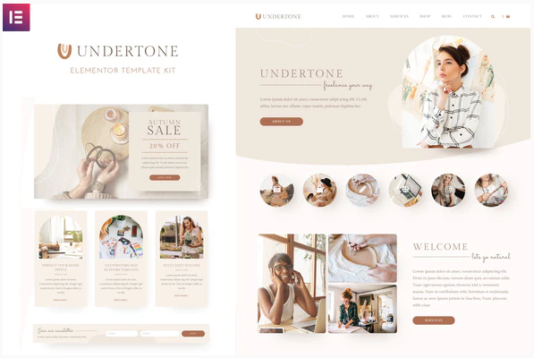 Themeforest Undertone - Business Services & Shop Elementor Template Kit слив курса