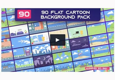 videohive 90 Flat Cartoon Background Pack - AE 2021 скачать слив