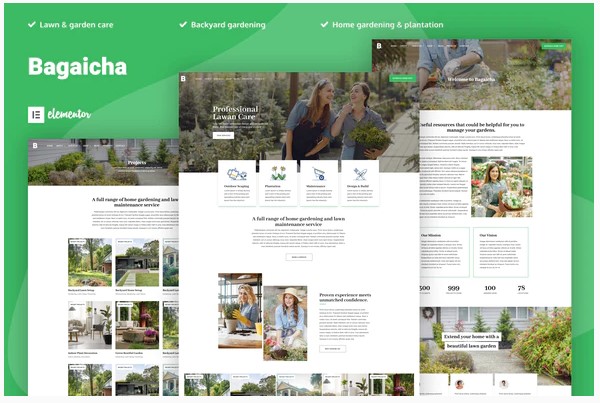 Themeforest Bagaicha - Landscape & Gardening Elementor Template Kit слив курса
