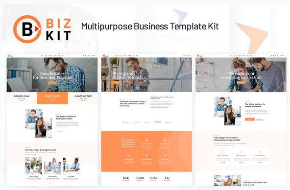 Themeforest BizKit - Multipurpose Business Template Kit слив курса