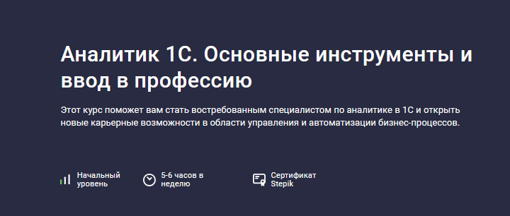 Василий Еремин Stepik Аналитик 1С. Основные инструменты и ввод в профессию 2024 слив курса