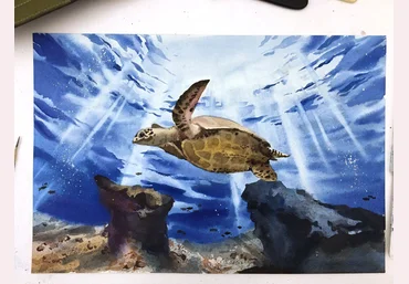 Дарья Куцаева Художник под водой: Акварель слив