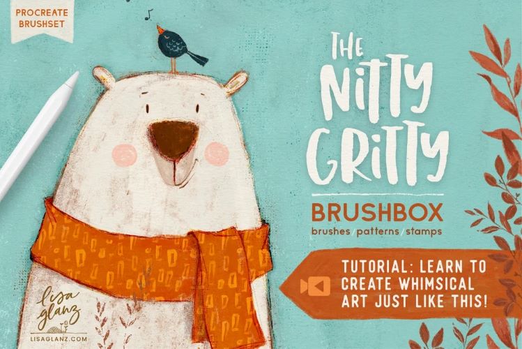 Lisa Glanz Идеальный набор кистей для Procreate. The Nitty Gritty Brushbox For Procreate 2023 слив курса
