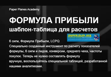 Илья Балахнин Формула прибыли. Таблица для расчётов 2019 слив