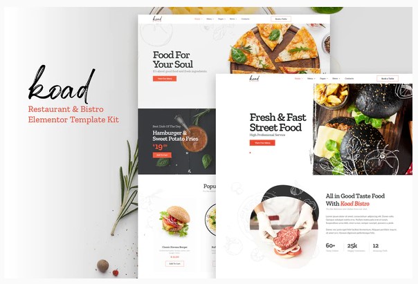 Themeforest Koad - Restaurant & Bistro Elementor Template Kits слив курса