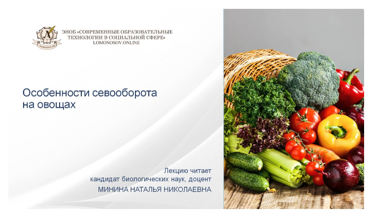 Наталья Минина Особенности севооборота на овощах 2024 слив курса
