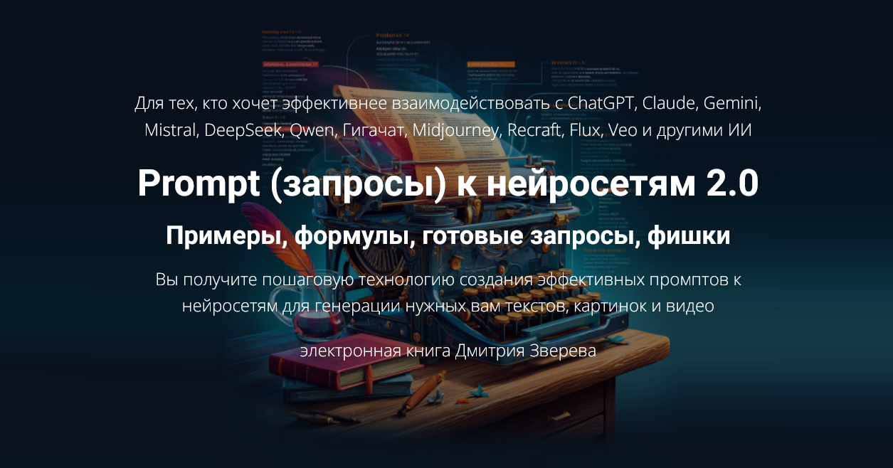 Дмитрий Зверев Prompt запросы к нейросетям 2.0 - примеры, формулы, готовые запросы, фишки 2025 слив курса
