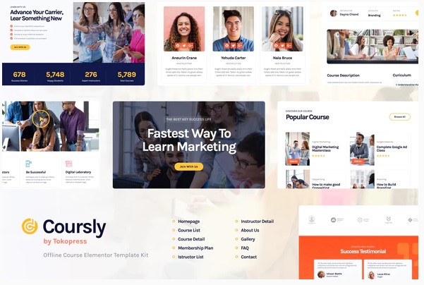 Themeforest Coursly - Offline Course Elementor Template Kit слив курса