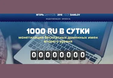 1000 ru в сутки - монетизация бесплатных доменных имен второго уровня - Данилов слив