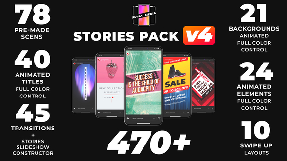 Videohive Анимированные шаблоны для Instagram Stories 2018 слив курса