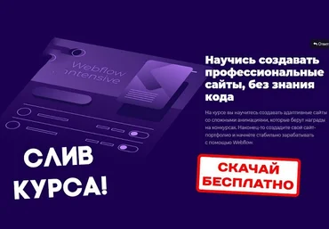 Webflow Intensive Научись создавать профессиональные сайты без знания кода 2018 слив