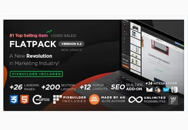 ThemeForest FLATPACK v5.2 - конструктор лендинг шаблонов слив
