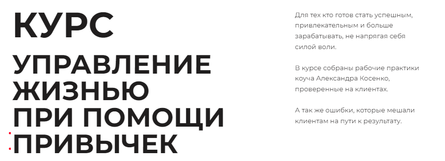 Александр Косенко Управление жизнью при помощи привычек 2022 слив курса
