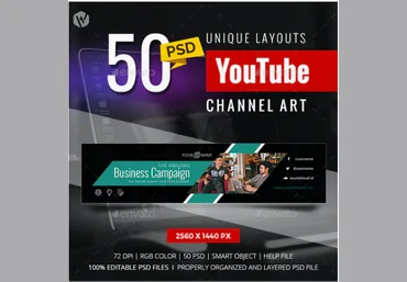 Graphicriver 50 YouTube Channel Art 2020 слив