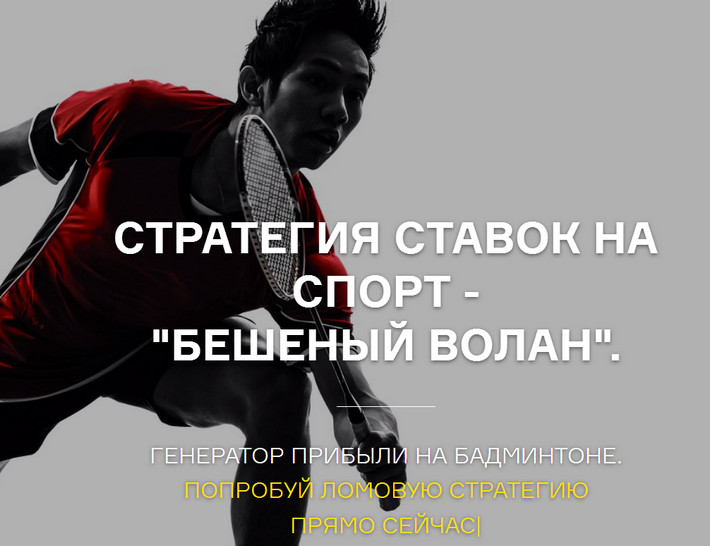 Cтратегия ставок на спорт - «Бешеный волан». слив курса