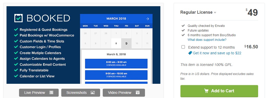CodeCanyon Booked v2.3 - плагин бронирования для WordPress слив курса