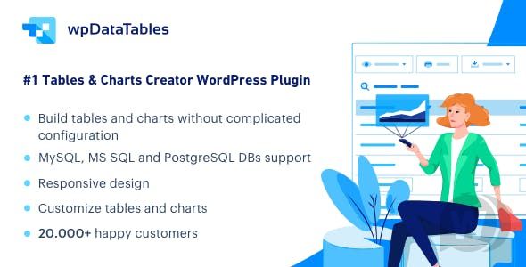 CodeСanyon wpDataTables v3.1.1 - таблицы, диаграммы для WordPress слив курса