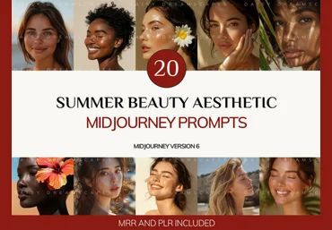 DaisyDreamscapes Промпты для создания изображений летних эстетичных красавиц в Midjourney 2025 скачать слив