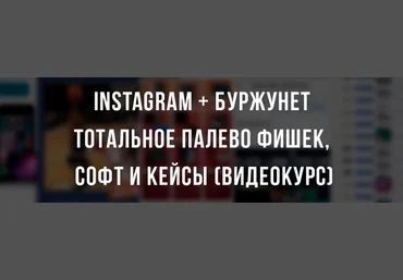 Instagram   буржунет. Тотальное палево фишек, софт и кейсы скачать слив