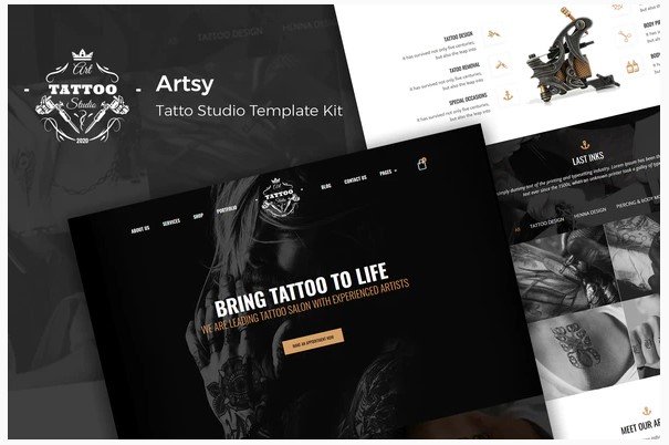 Themeforest Artsy - Tattoo Studio Template Kit слив курса