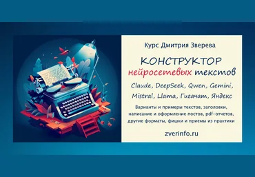 Дмитрий Зверев Конструктор нейросетевых текстов в онлайне 2025 скачать слив