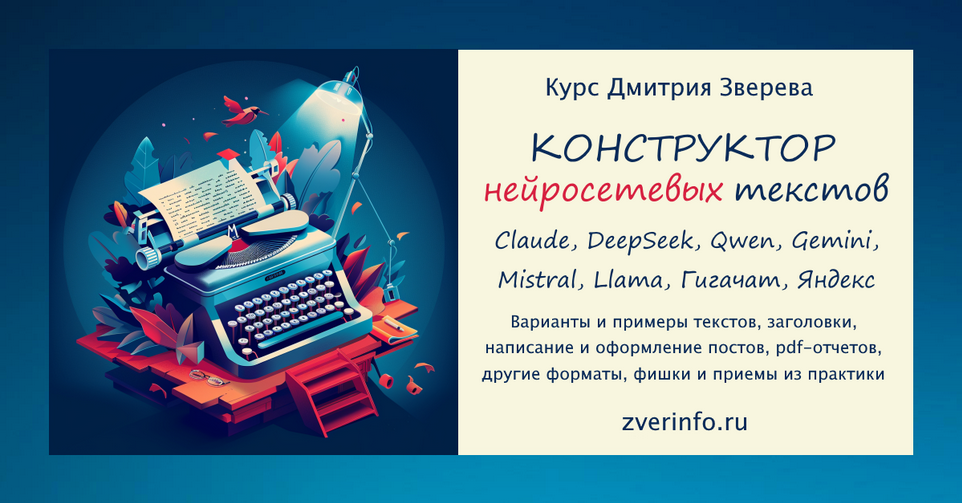 Дмитрий Зверев Конструктор нейросетевых текстов в онлайне 2025 слив курса