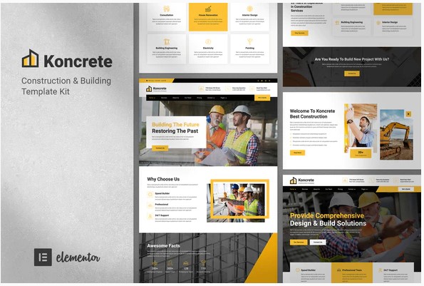 Themeforest Koncrete - Construction & Building Template Kit слив курса