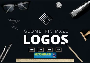 Creativemarket Geometric maze logos + Templates 2019 слив
