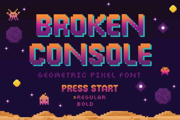 Creativefabrica Broken Console Font 2021 слив курса