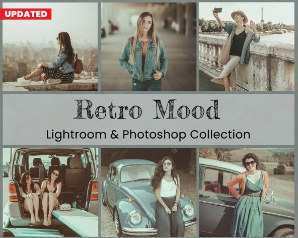 Etsy Retro Moody Lightroom Mobile Presets Photoshop Filters LUT 2021 слив курса