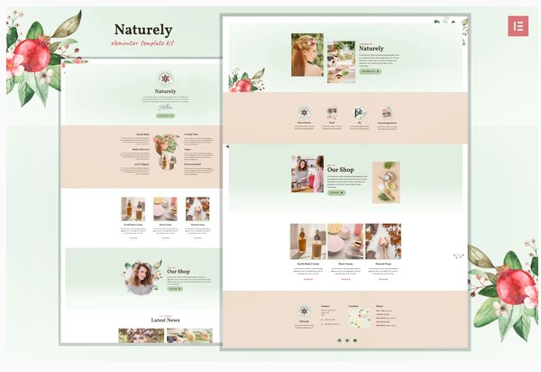 Themeforest Naturely - Natural Cosmetics & Beauty Template Kit слив курса