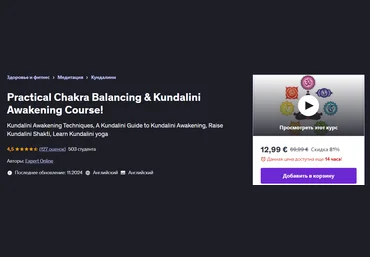 Udemy Практический курс по балансировке чакр и пробуждению Кундалини! 2024 слив