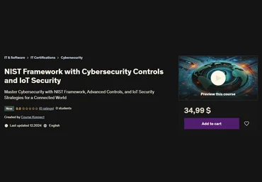 Udemy NIST Framework с элементами контроля кибербезопасности и безопасности IoT 2024 слив