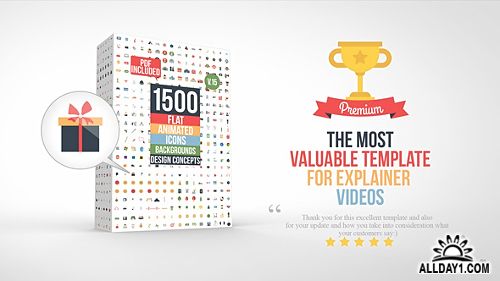 Videohive Flat Animated Icons Library V15 слив курса