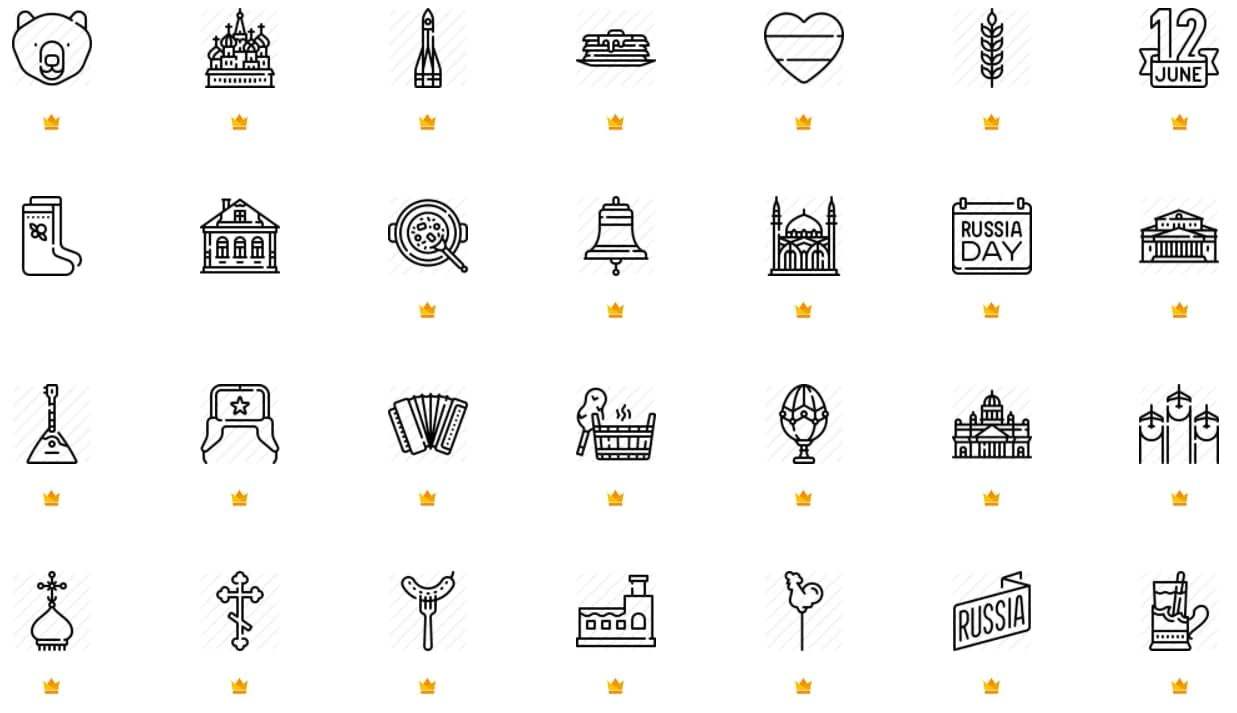 Flaticon Icon Pack: Russia - Lineal 50 icons 2021 слив курса