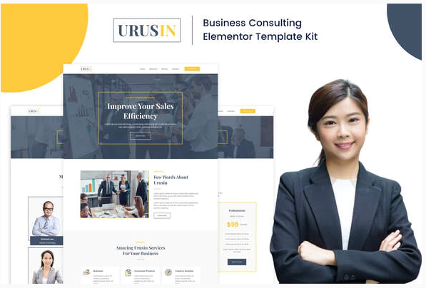 Themeforest Urusin - Business Consulting Elementor Template Kit слив курса