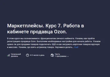 Анастасия Эджингтон Stepik Маркетплейсы. Курс 7. Работа в кабинете продавца Ozon 2023 слив
