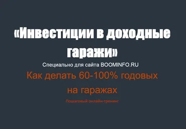 Николай Мрочковский Инвестиции в доходные гаражи 2019 слив
