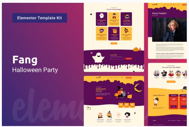 Themeforest Fang — Halloween Party Elementor Template Kit слив курса