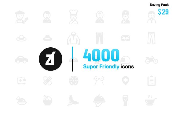 Creativemarket 4000 Super friendly icons bundle слив курса