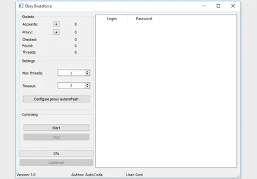 Ebay Brute by AutoCode - брут популярной международной торговой площадки слив