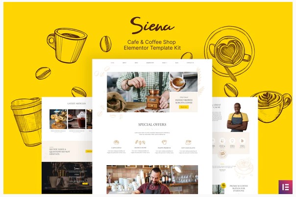 Themeforest Siena - Cafe and Coffee Shop Template Kit слив курса