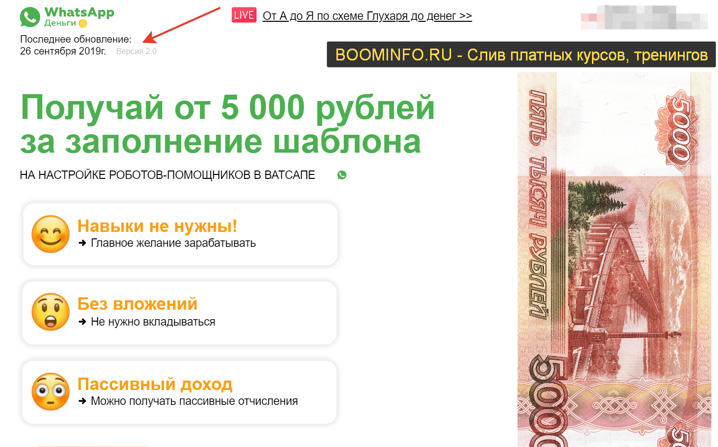 Александр Глухарь Whatsapp Money 2019 ОБНОВЛЕНИЕ 2.0 слив курса