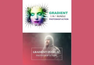 Graphicriver 5 in 1 Gradient Photoshop Actions Bundle 2020 слив