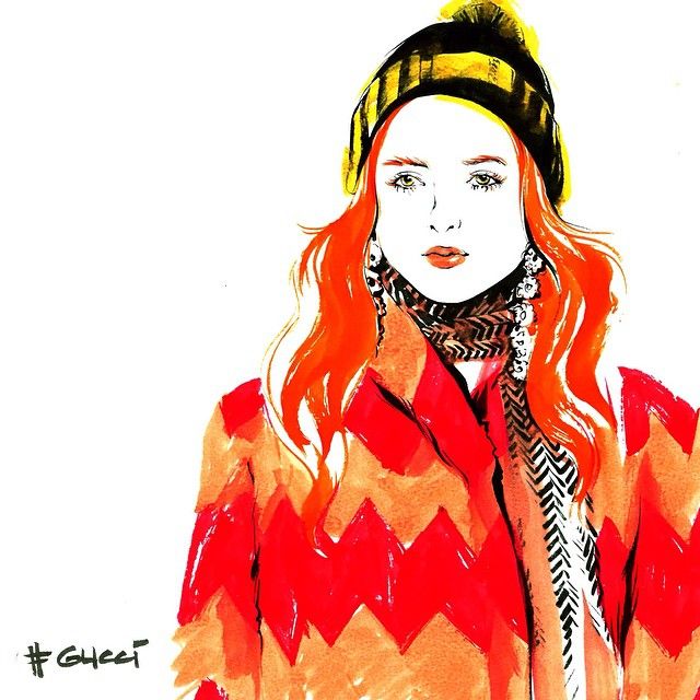 Алена Лавдовская Fashion иллюстрация - Gucci Mania слив курса