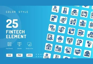 Graphicriver Fintech Element Color Icons 2020 слив