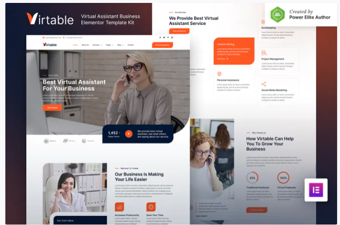 Elements.Envato Virtable – Virtual Assistant Business Elementor Template Kit слив курса