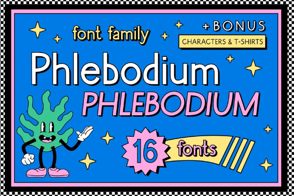 Creativemarket Phlebodium display font 80s 90s 2022 слив курса