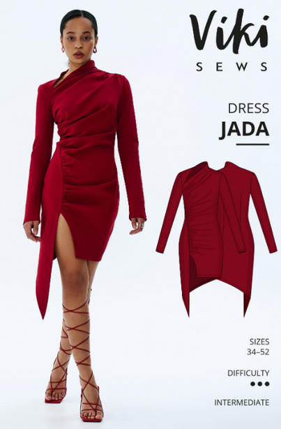 Виктория Ракуса Vikisews Exclusive Jada dress sewing pattern. Размеры 34-52. Рост 162-168 2023 слив курса
