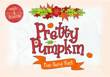 Fontbundles Pretty Pumpkin - Fun Serif Font with Frame слив